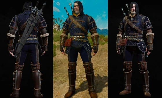 Geralt wearing Grandmaster Feline armor