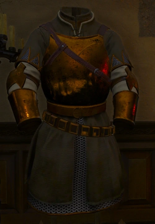 Geralt wearing Mahakaman heavy armor