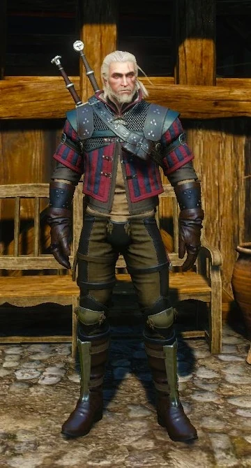 Geralt wearing Superior legendary Wolven armor