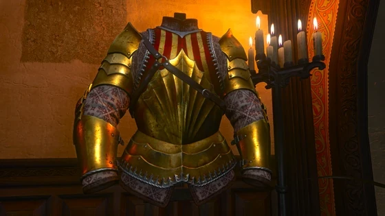 Geralt wearing Toussaint armor