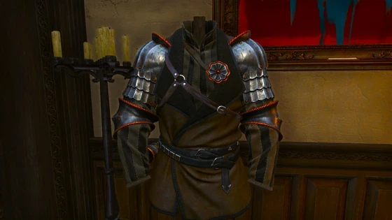 Geralt wearing Toussaint Ducal Guard Officer's armor