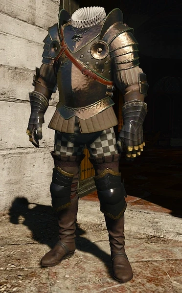 Geralt wearing Great Sun armor