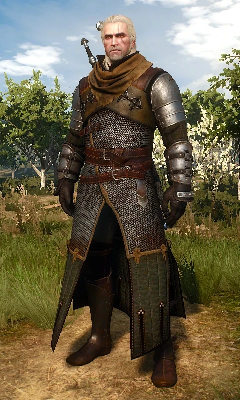 Geralt wearing Mastercrafted Ursine armor