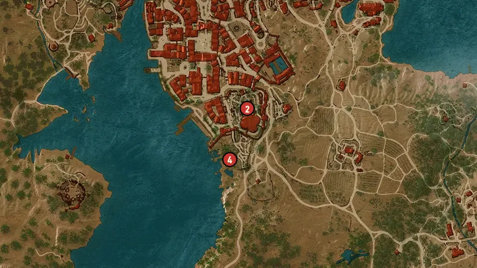 Map of the The Last Exploits of Selina's Gang objectives around Metinna Gate, Lebioda's Gate