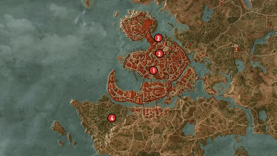 Map of the Gwent: Big City Players objectives around St. Gregory's Bridge, Hierarch Square, Loggers' Hut