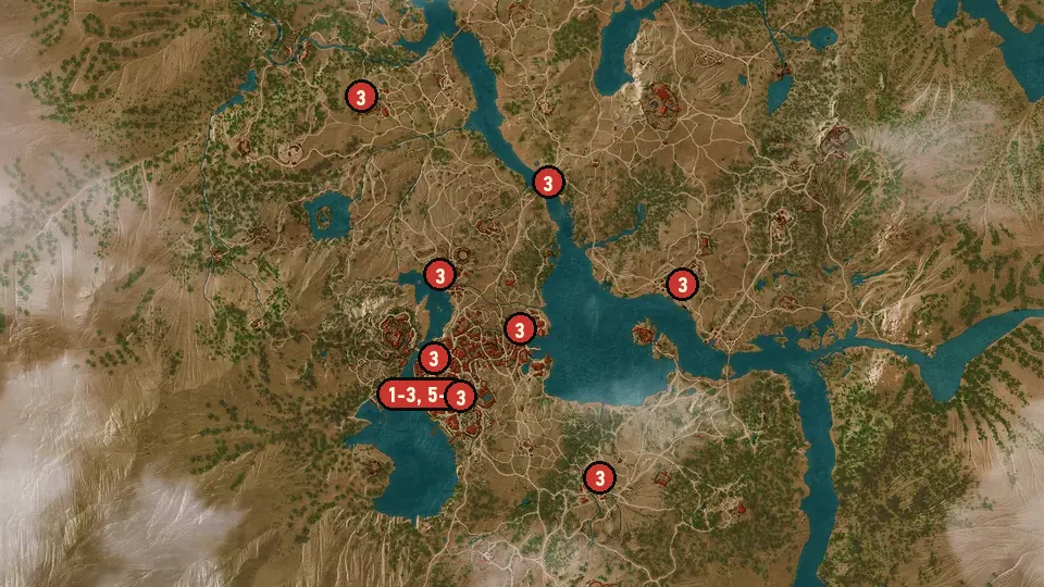 Map of the Gwent: To Everything - Turn, Turn, Tournament! objectives around The Gran'place, Tourney Grounds, Nilfgaardian Embassy