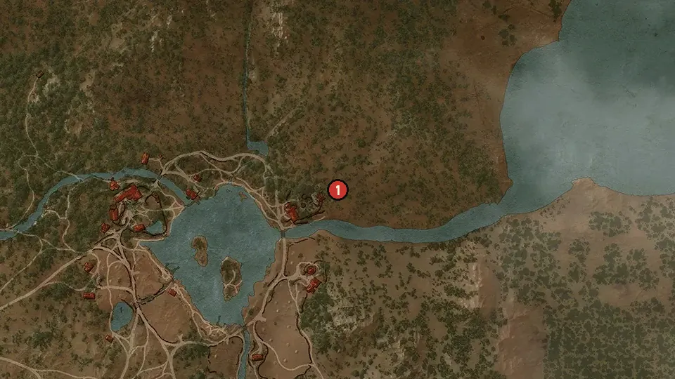 Map of the The Cursed Chapel objectives around Upper Mill