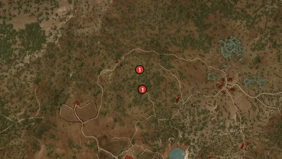 Map of the The Drakenborg Redemption objectives around Hunter's Cottage