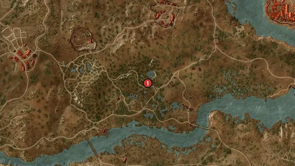 Map of the Tough Luck objectives around Devil's Pit
