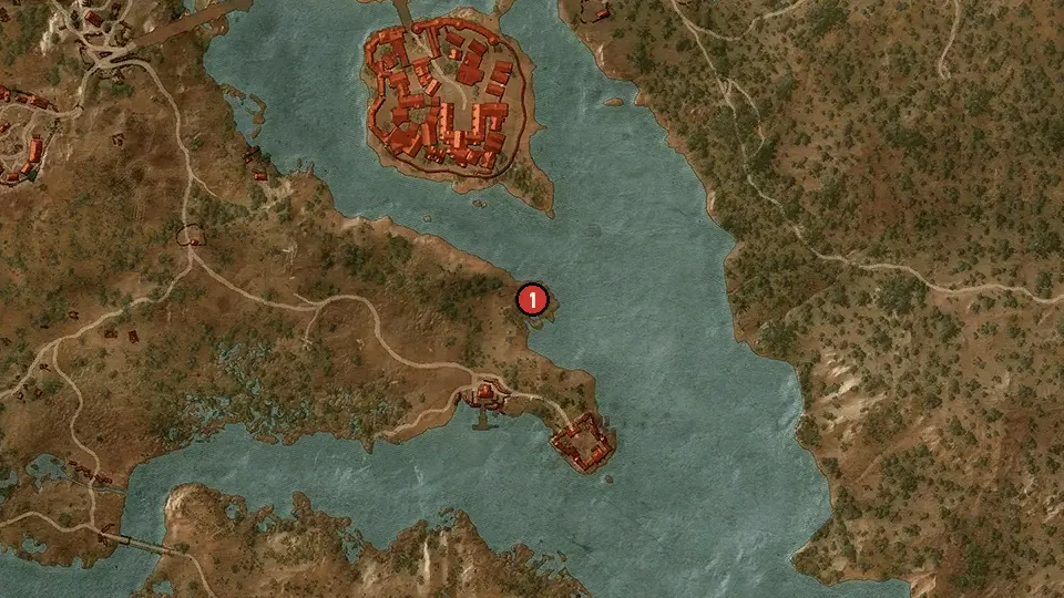 Map of the Lost Goods objectives around Ferry Station