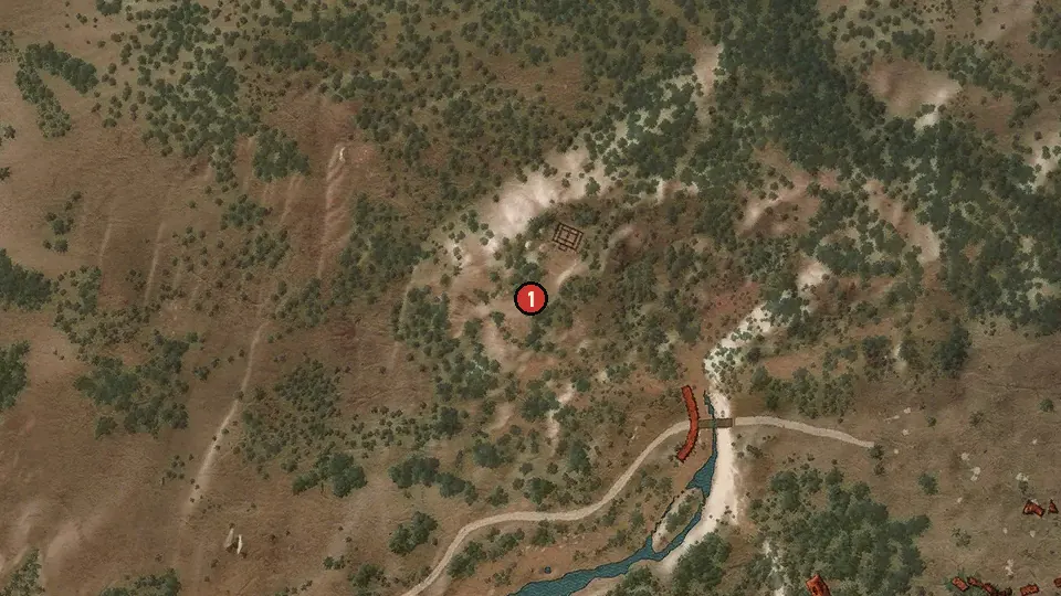 Map of the Deserters objectives around Cackler Bridge