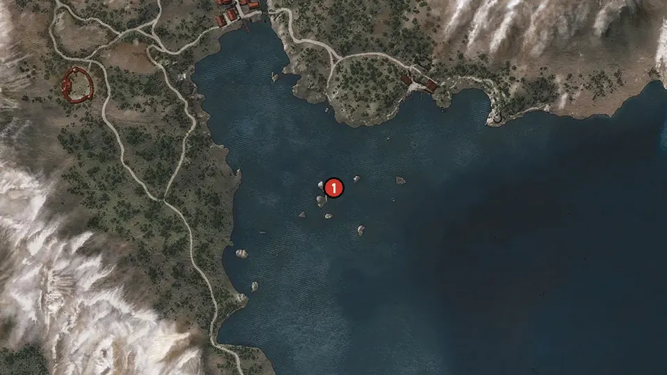 Map of the Family Fortune objectives around Ruined Inn
