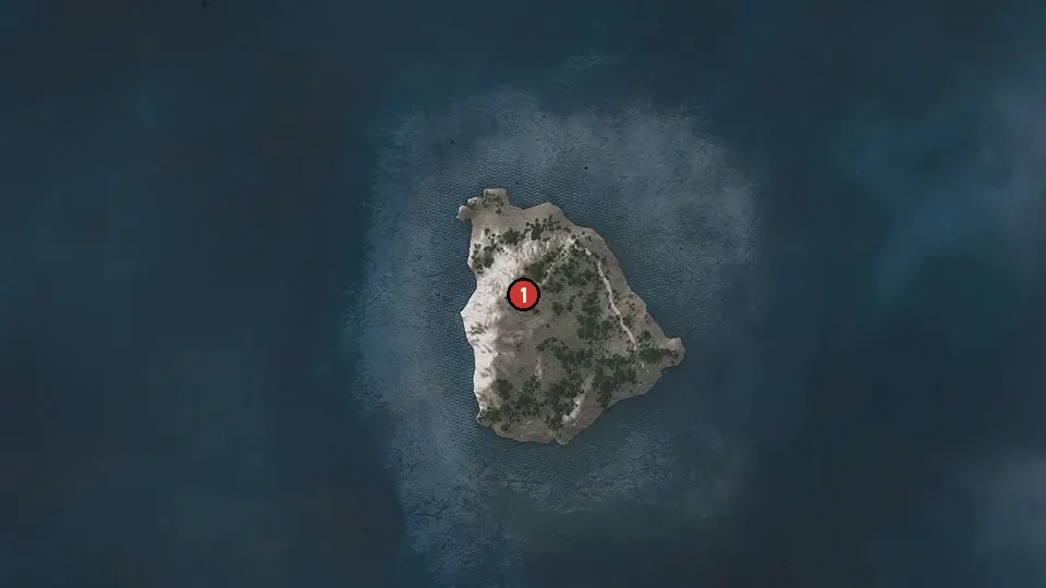 Map of the Unlucky's Treasure objectives around Ancient Crypt