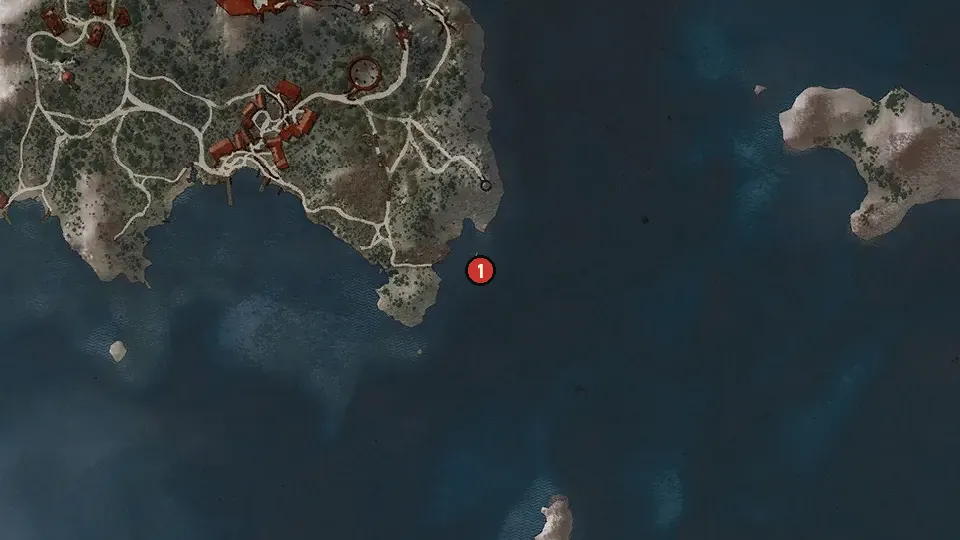 Map of the Nilfgaardian Treasure objectives around Trail to Yngvar's Fang