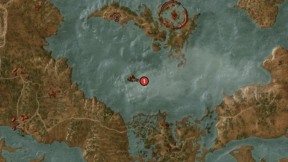 Map of the Sunken Chest objectives around Fyke Isle