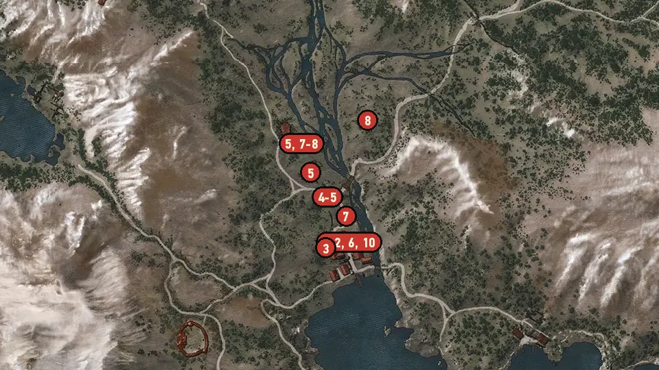 Map of the Contract: Dragon objectives around Fyresdal