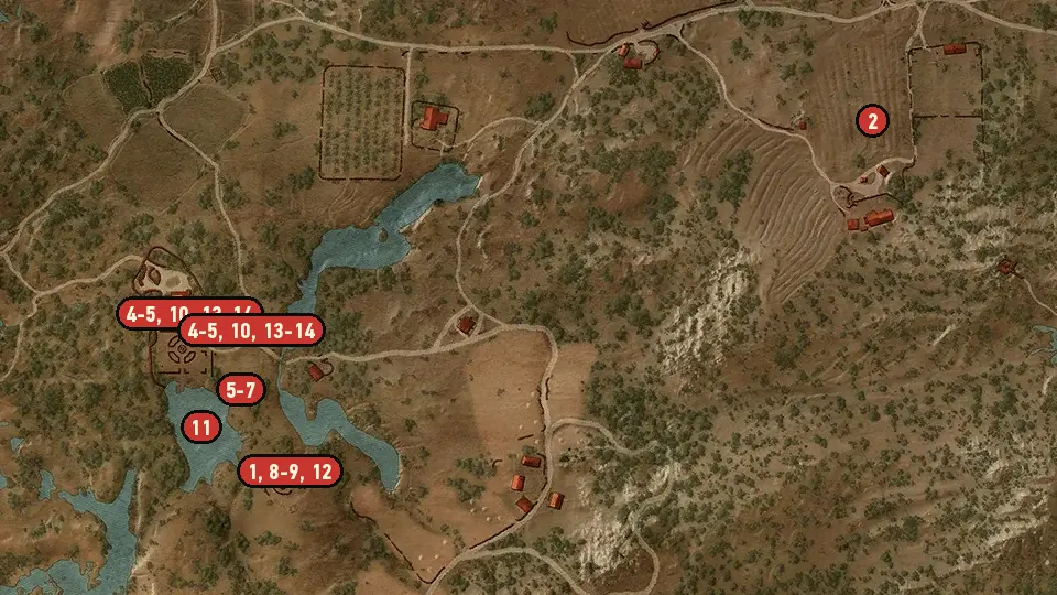 Map of the Contract: The Apiarian Phantom objectives around Honeyfill Meadworks, Martin Feuille's Farmstead