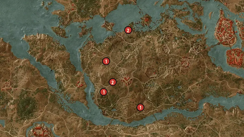 Map of the Funeral Pyres objectives around Hanged Man's Tree, Mulbrydale