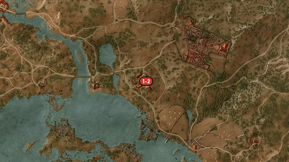 Map of the A Barnful of Trouble objectives around Carsten