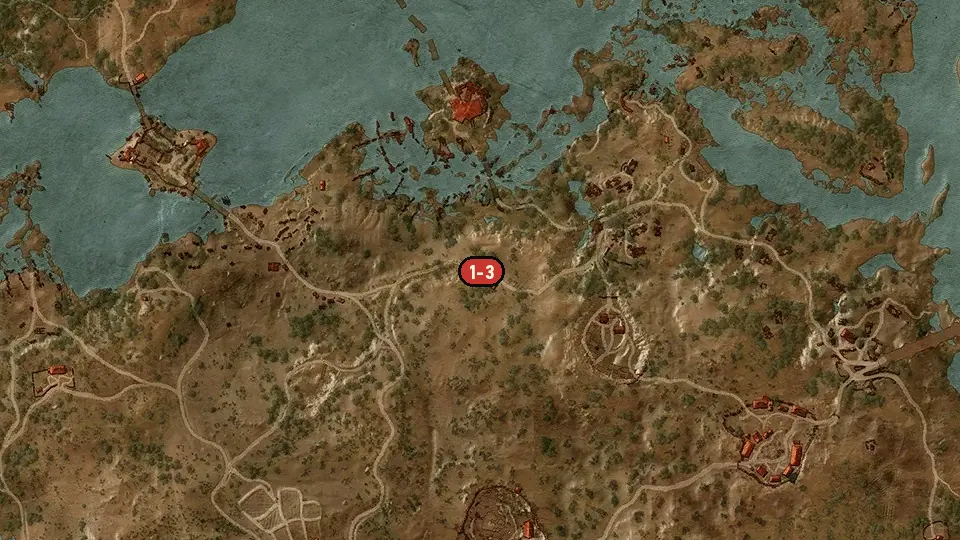 Map of the Death By Fire objectives around Codgers' Quarry