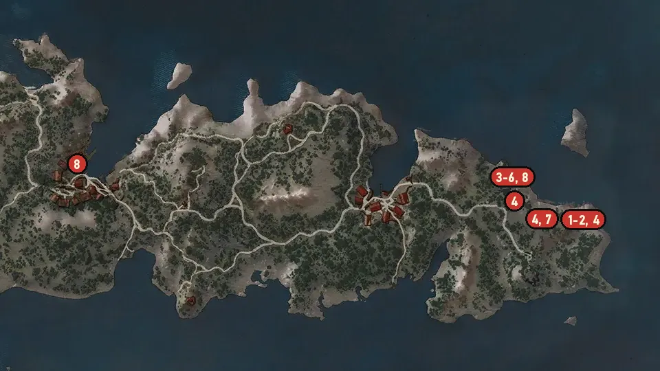 Map of the The Price of Honor objectives around Trottheim, Harviken
