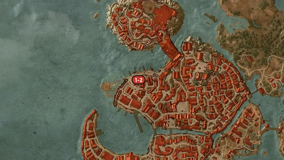 Map of the Hey, You Wanna Look at my Stuff? objectives around St. Gregory's Bridge