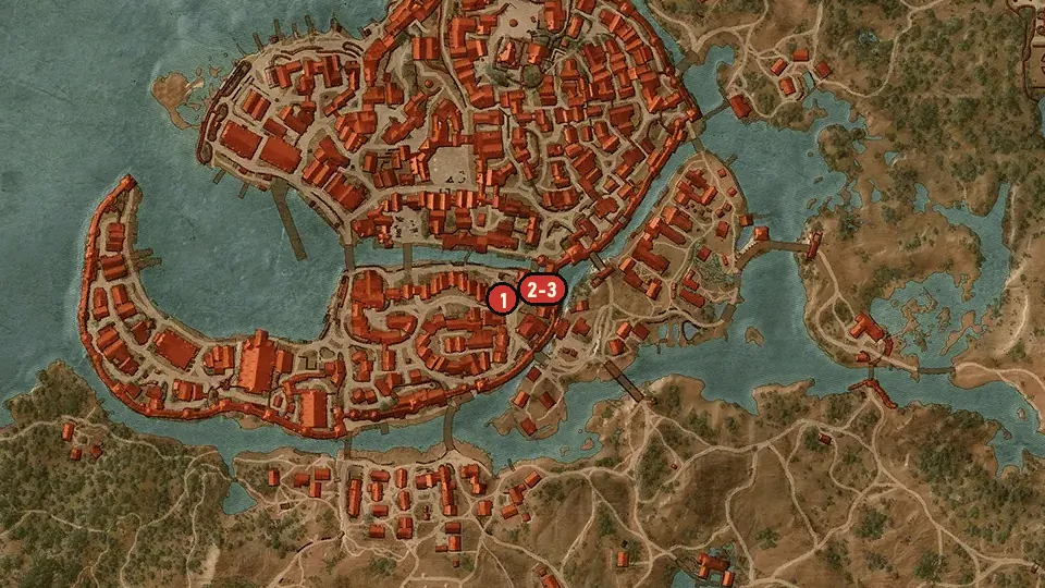 Map of the A Feast for Crows objectives around Tretogor Gate, Gate of the Hierarch