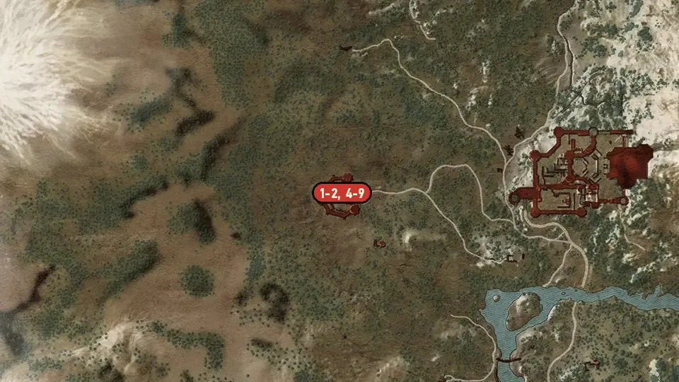 Map of the The Bastion objectives around Bastion