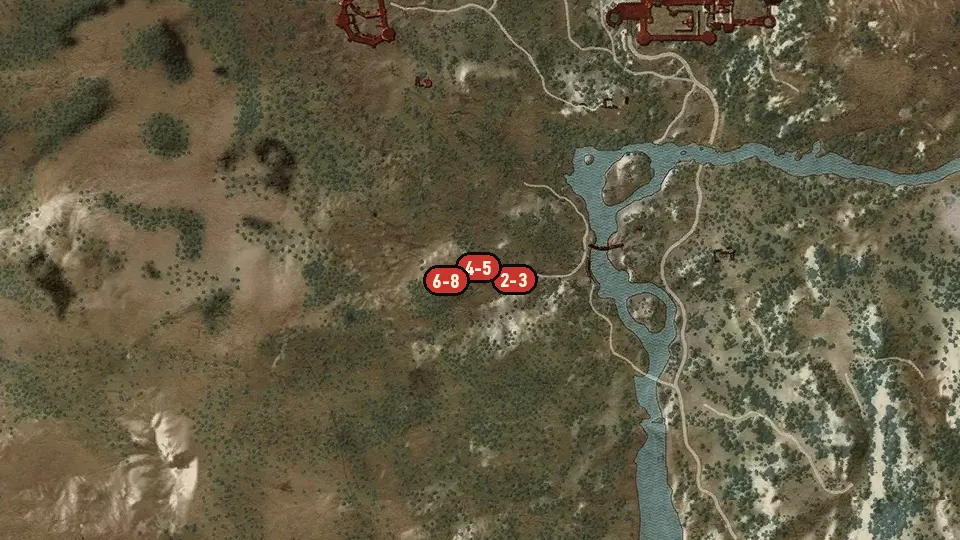 Map of the The Witchers' Forge objectives around Iron Mine