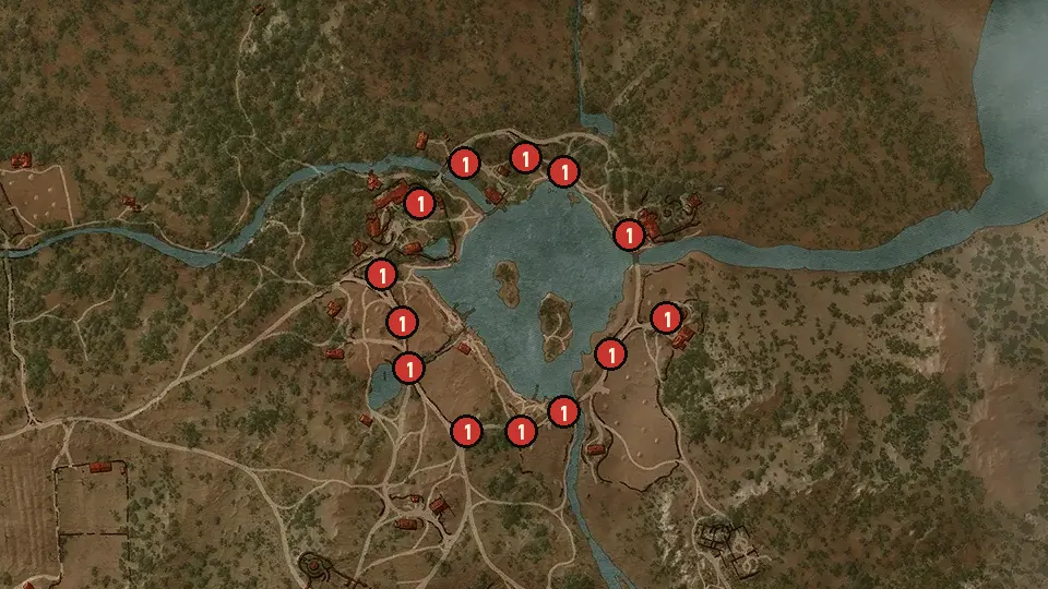 Map of the Races: Swift as the Western Winds objectives around Upper Mill