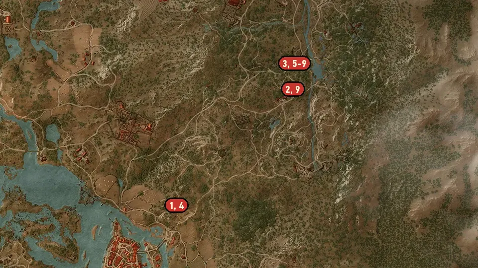 Map of the Without a Trace objectives around Erde, Herbalist's Hut