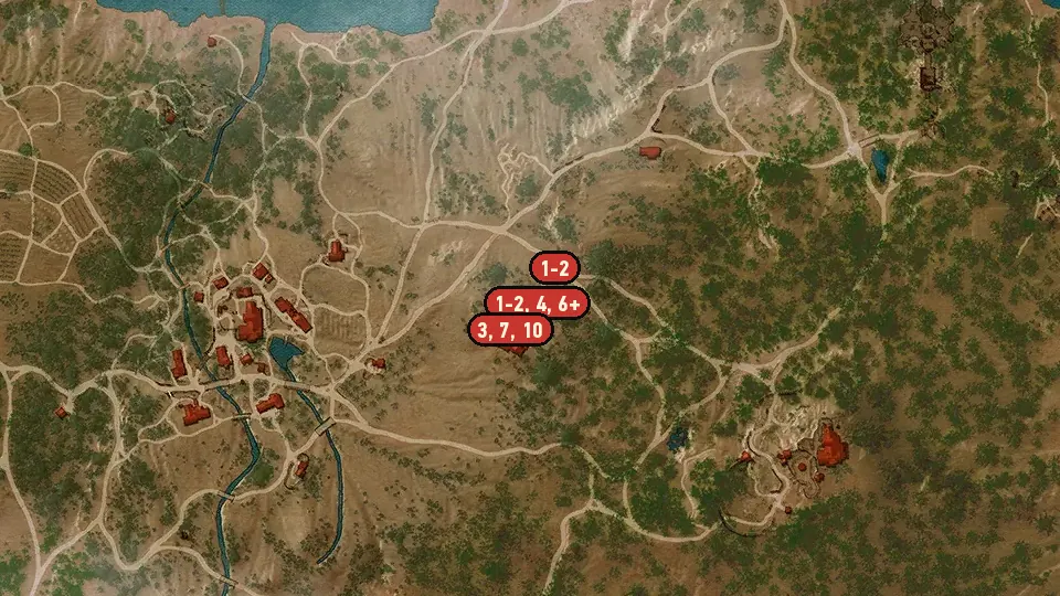 Map of the Extreme Cosplay objectives around Gelenser Farm