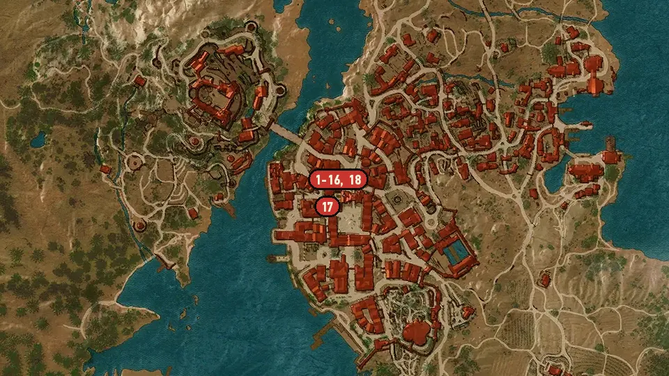 Map of the Paperchase objectives around The Gran'place