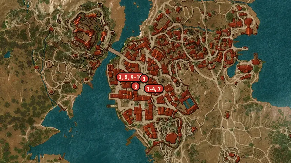 Map of the Goodness, Gracious, Great Balls of Granite! objectives around The Gran'place