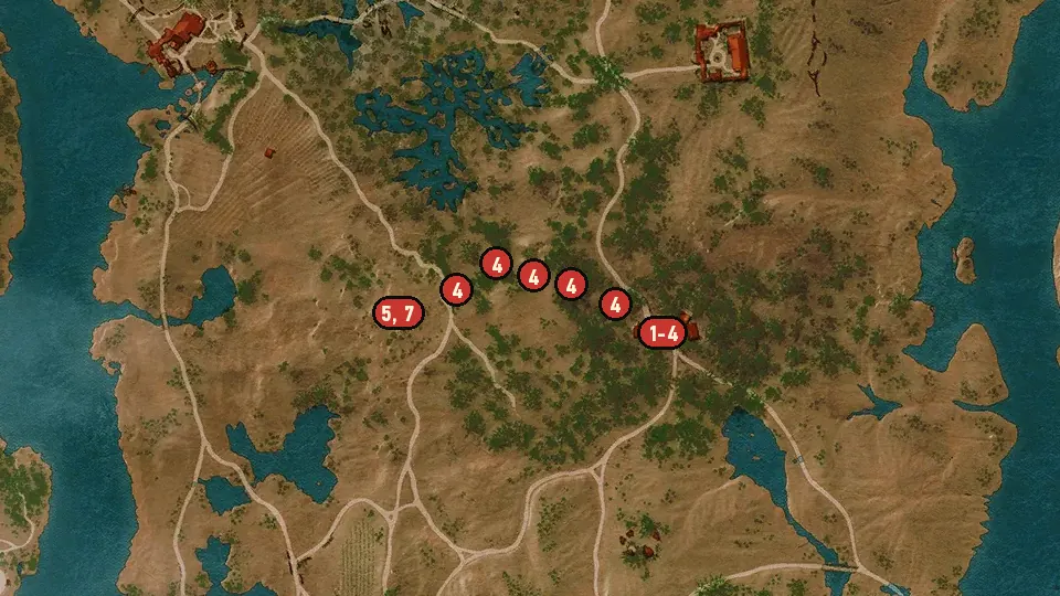 Map of the Mutual of Beauclair's Wild Kingdom objectives around Trading Post, The Silver Salamander Inn