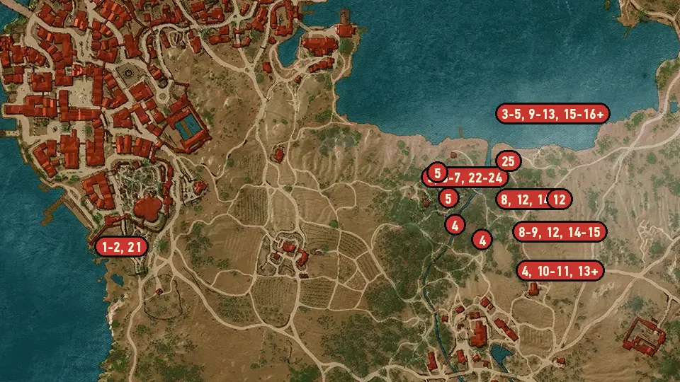 Map of the Turn and Face the Strange objectives around Mère-Lachaiselongue Cemetery, Lebioda's Gate, Francollarts
