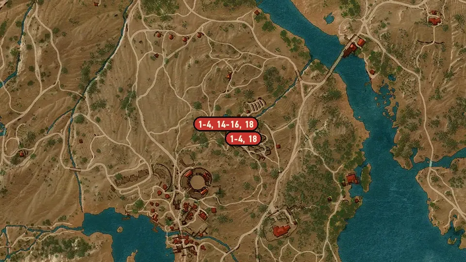 Map of the No Place Like Home objectives around Corvo Bianco Vineyard