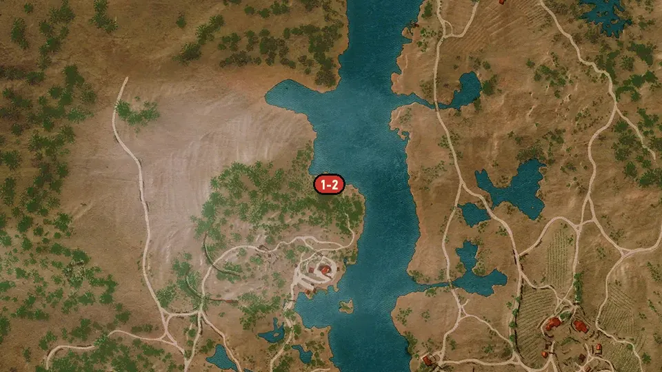 Map of the Big Feet to Fill: The Fifth Group objectives around Prophet Lebioda Statue