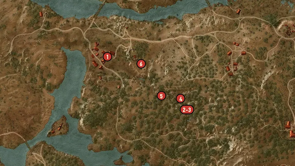 Map of the Ciri's Story: The King of the Wolves objectives around Lindenvale, Dragonslayer's Grotto