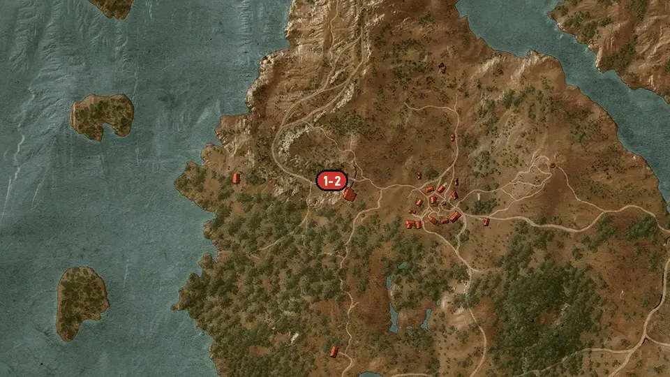 Map of the Ciri's Story: Out of the Shadows objectives around Abandoned Tower