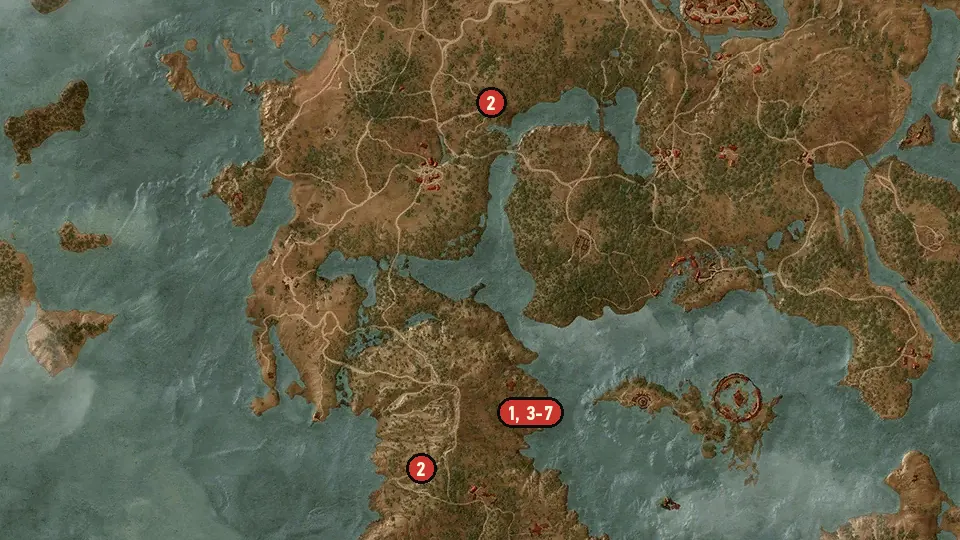Map of the Magic Lamp objectives around Byways, Forest Hut