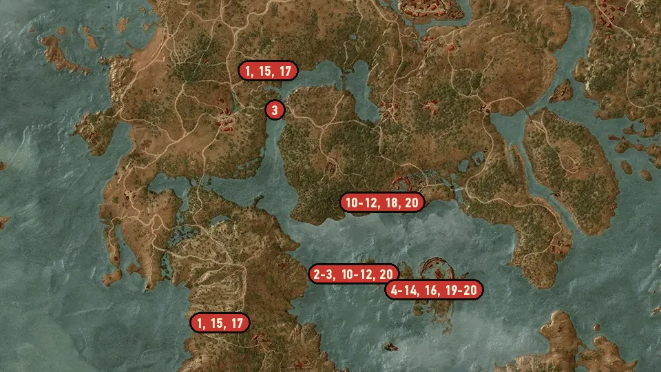 Map of the A Towerful of Mice objectives around Fyke Isle, Oreton, Forest Hut