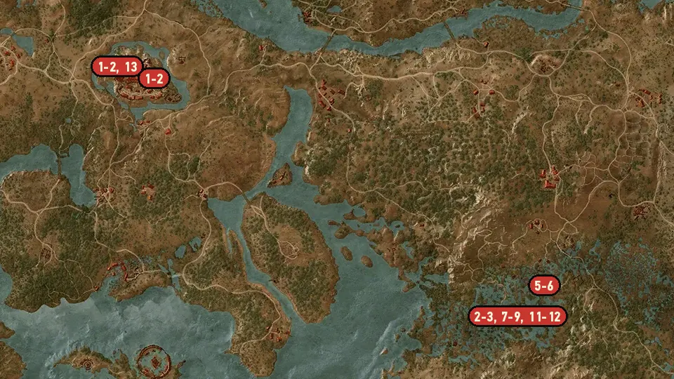 Map of the Return to Crookback Bog objectives around The Orphans of Crookback Bog, Castle Village, Ruined Tower