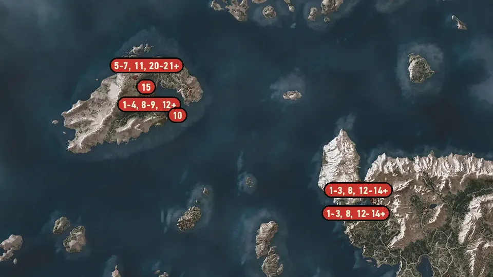 Map of the Possession objectives around Svorlag, Bridge to Kaer Trolde, Hov