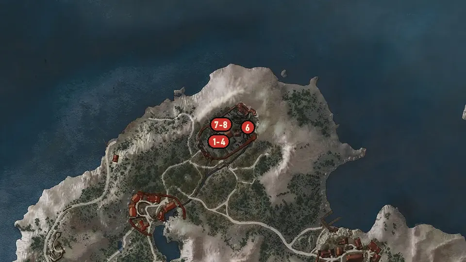 Map of the Nameless objectives around Freya's Garden