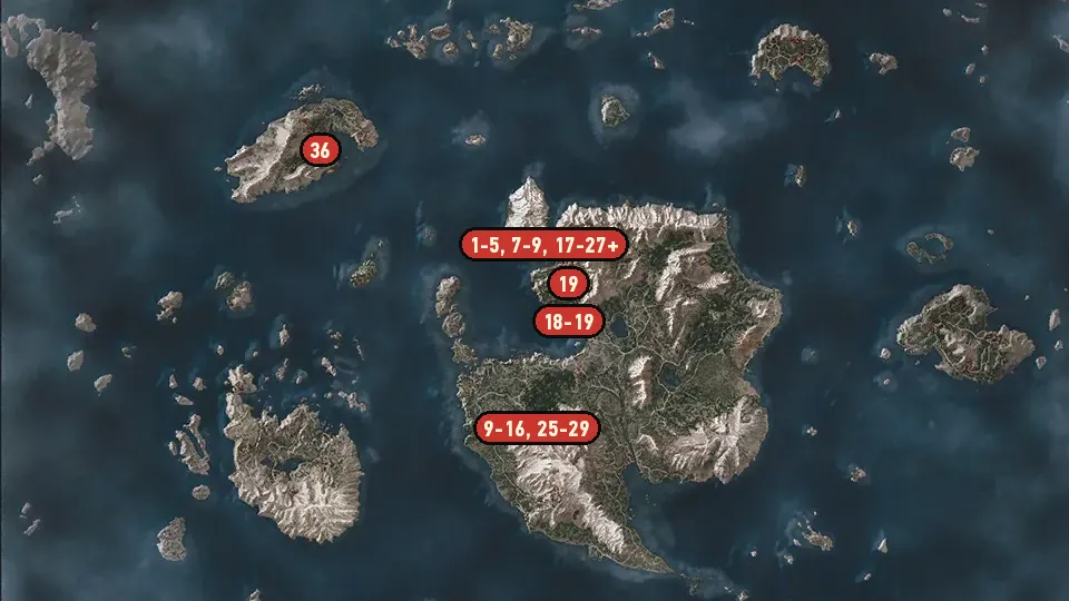 Map of the King's Gambit objectives around Bridge to Kaer Trolde, Fornhala, Svorlag
