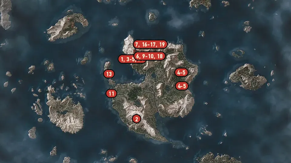 Map of the The Sunstone objectives around Kaer Trolde Harbor, Bridge to Kaer Trolde, Gedyneith