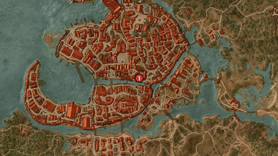 Map of the Haunted House objectives around Hierarch Square