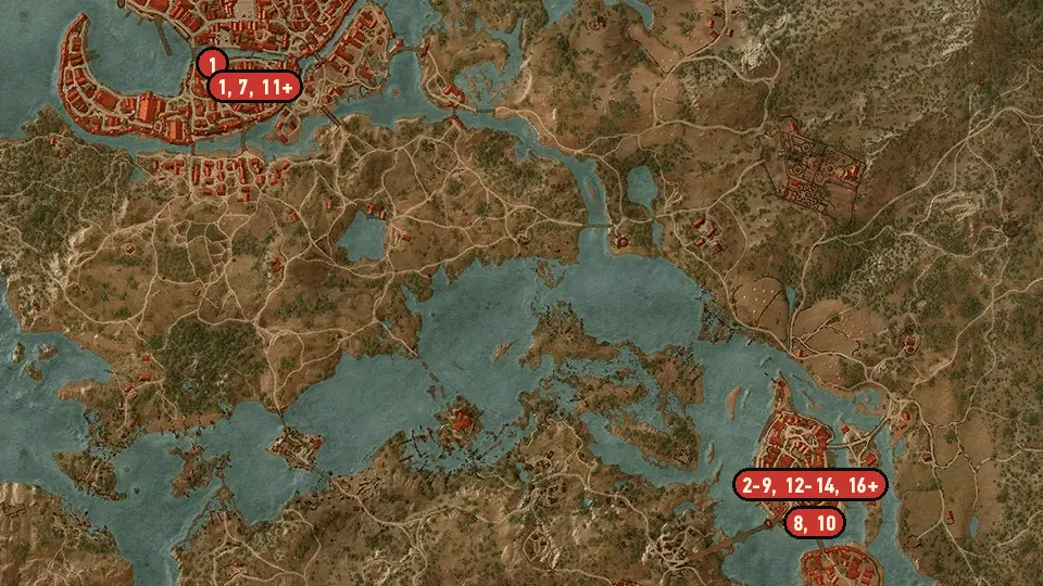 Map of the The Great Escape objectives around Western Gate, Gate of the Hierarch, Hierarch Square