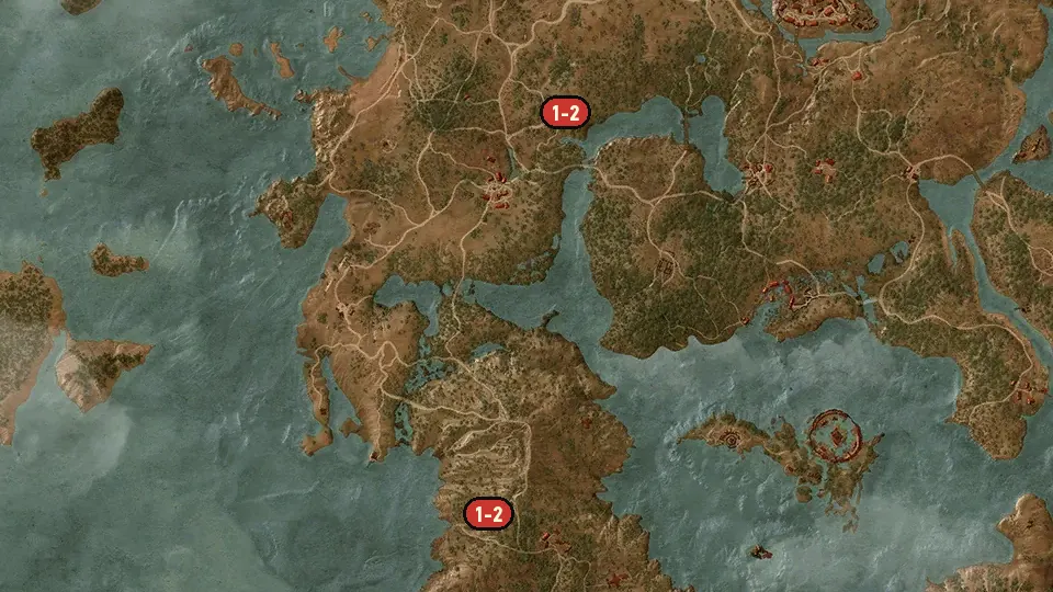 Map of the Brothers In Arms: Velen objectives around Forest Hut